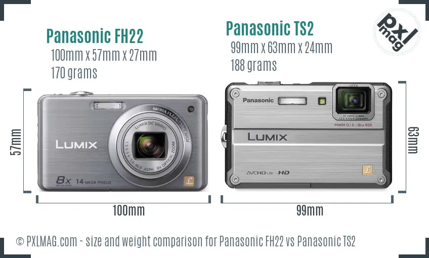 Panasonic FH22 vs Panasonic TS2 size comparison