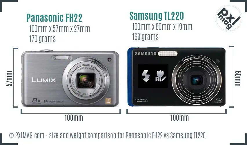 Panasonic FH22 vs Samsung TL220 size comparison Panasonic FH22 vs Samsung TL220 size comparison