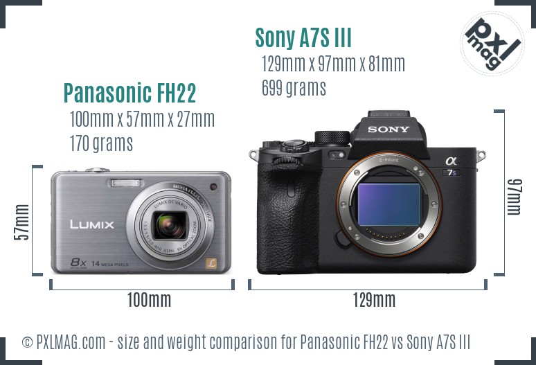 Panasonic FH22 vs Sony A7S III size comparison Panasonic FH22 vs Sony A7S III size comparison
