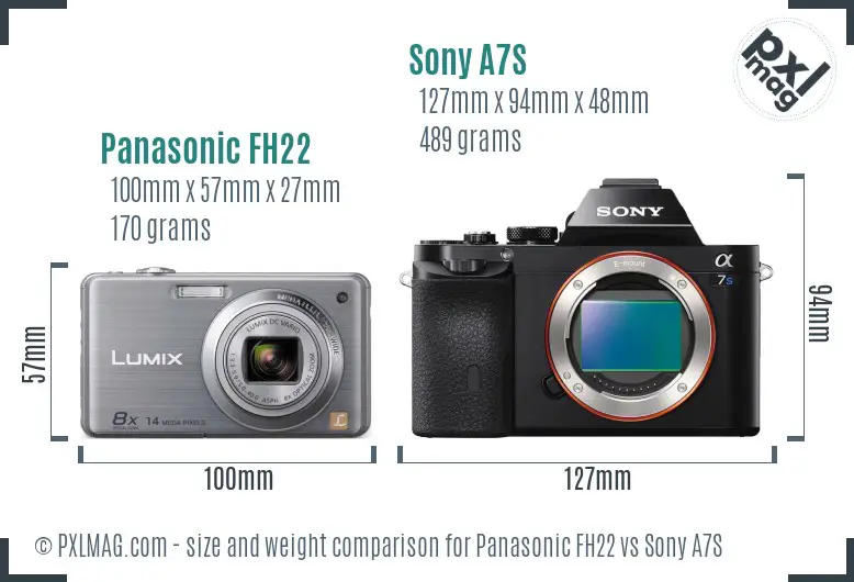 Panasonic FH22 vs Sony A7S size comparison