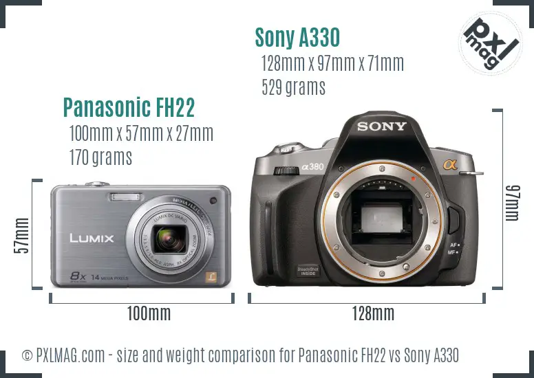 Panasonic FH22 vs Sony A330 size comparison