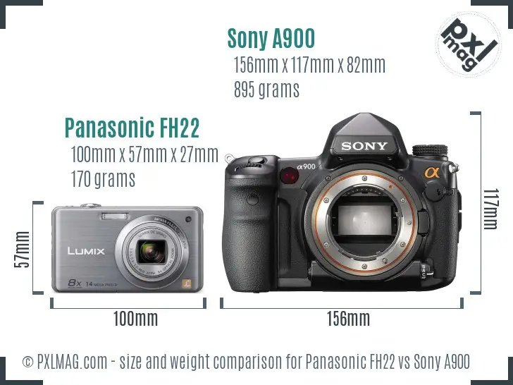 Panasonic FH22 vs Sony A900 size comparison