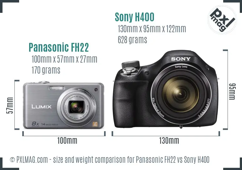 Panasonic FH22 vs Sony H400 size comparison
