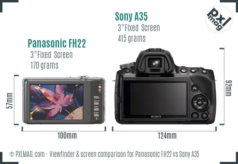 Panasonic FH22 vs Sony A35 Screen and Viewfinder comparison