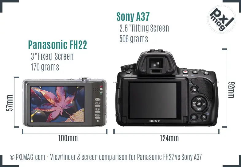 Panasonic FH22 vs Sony A37 Screen and Viewfinder comparison