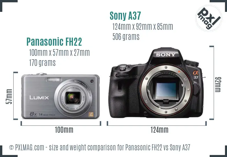 Panasonic FH22 vs Sony A37 size comparison