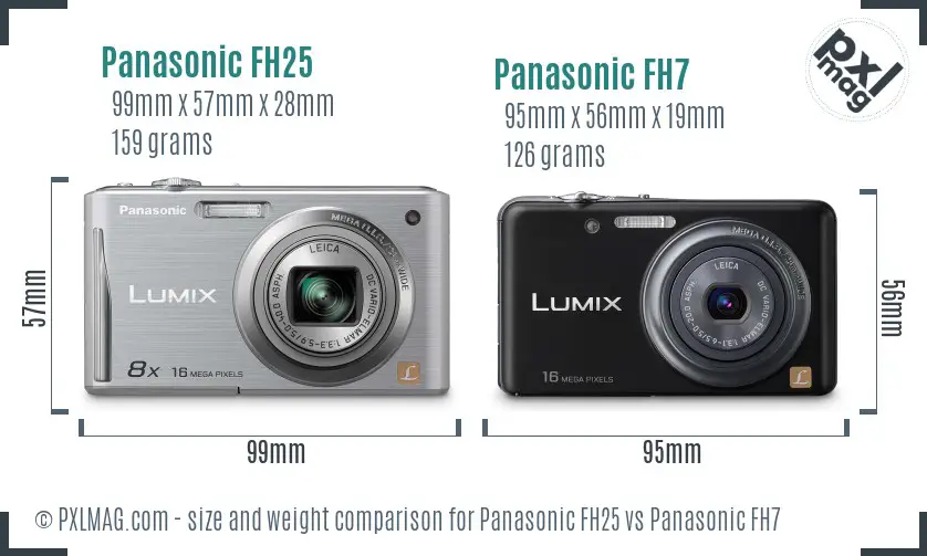 Panasonic FH25 vs Panasonic FH7 size comparison