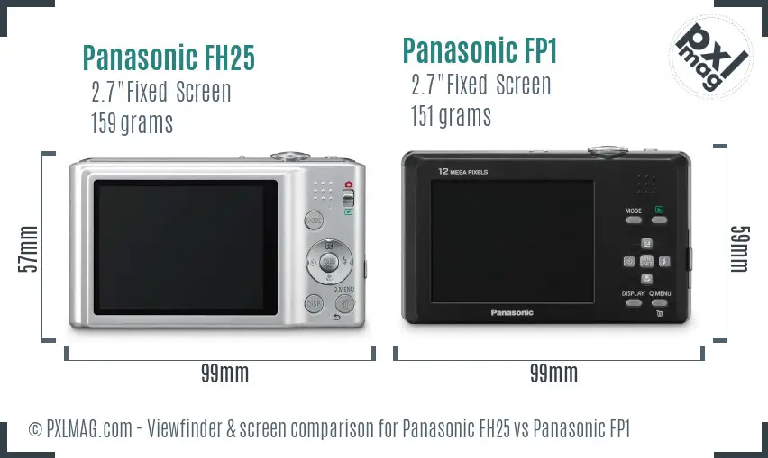 Panasonic FH25 vs Panasonic FP1 Screen and Viewfinder comparison
