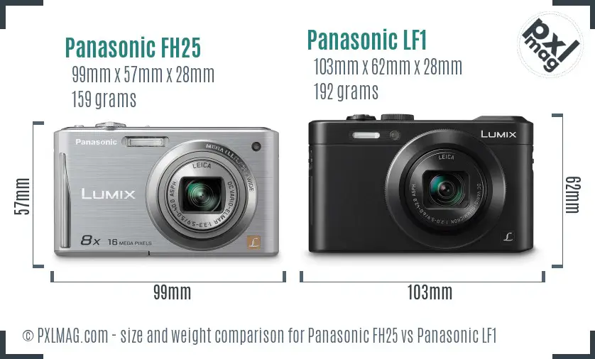 Panasonic FH25 vs Panasonic LF1 size comparison