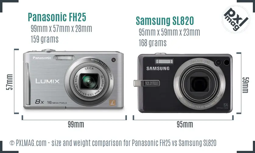 Panasonic FH25 vs Samsung SL820 size comparison Panasonic FH25 vs Samsung SL820 size comparison