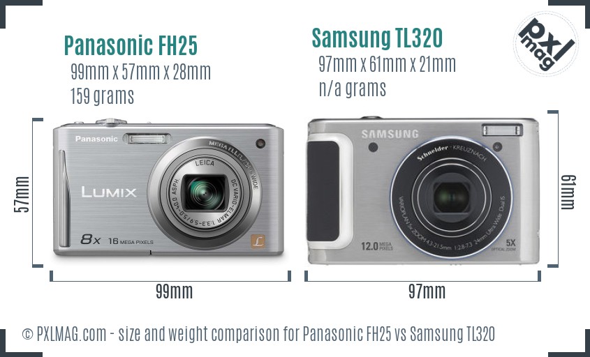 Panasonic FH25 vs Samsung TL320 size comparison Panasonic FH25 vs Samsung TL320 size comparison