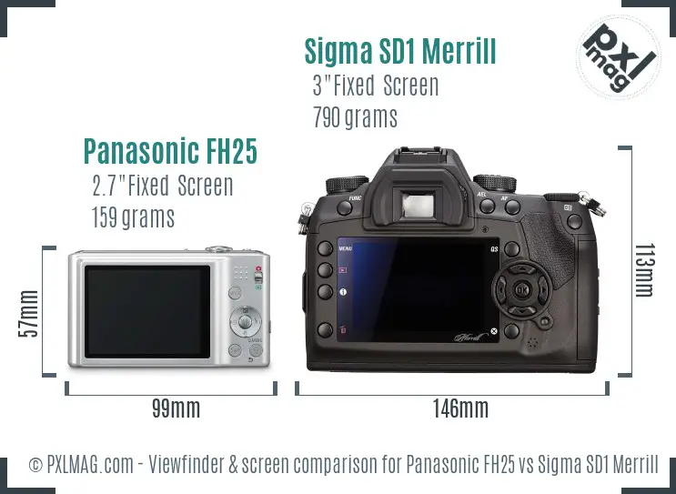 Panasonic FH25 vs Sigma SD1 Merrill Screen and Viewfinder comparison Panasonic FH25 vs Sigma SD1 Merrill Screen and Viewfinder comparison