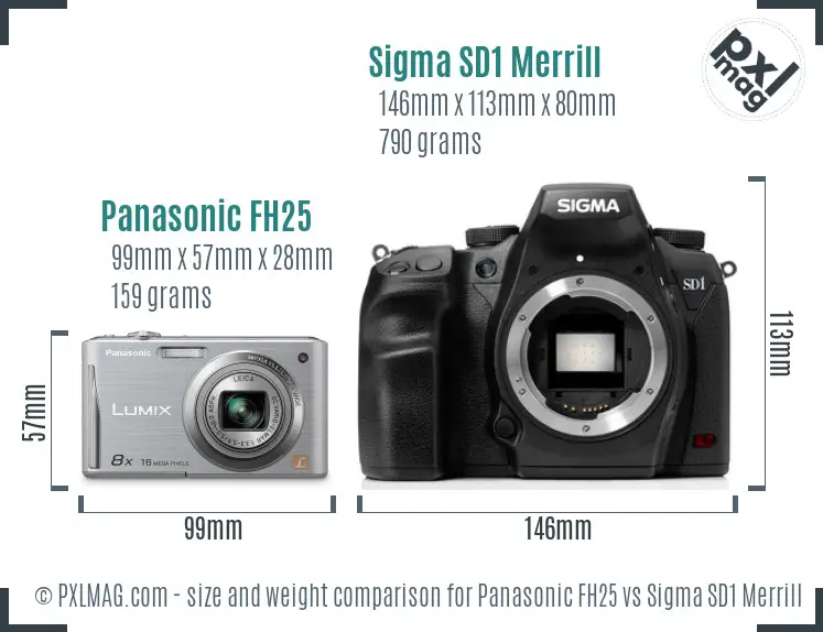 Panasonic FH25 vs Sigma SD1 Merrill size comparison Panasonic FH25 vs Sigma SD1 Merrill size comparison