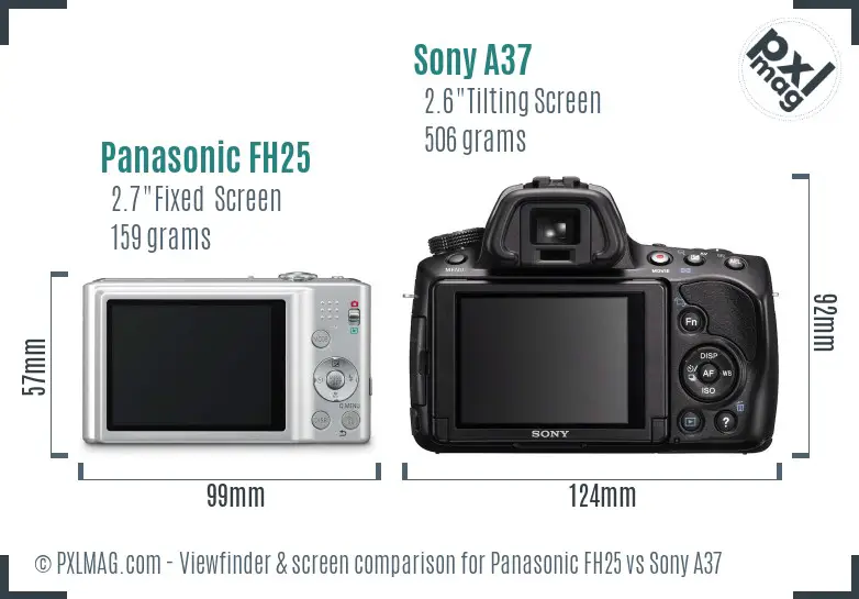 Panasonic FH25 vs Sony A37 Screen and Viewfinder comparison