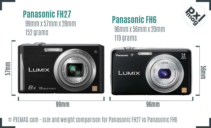 Panasonic FH27 vs Panasonic FH6 size comparison