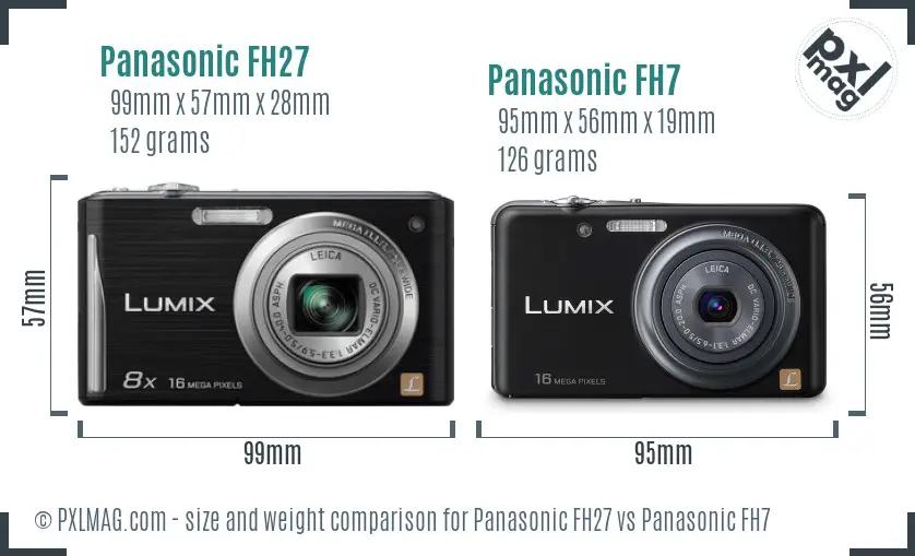 Panasonic FH27 vs Panasonic FH7 size comparison