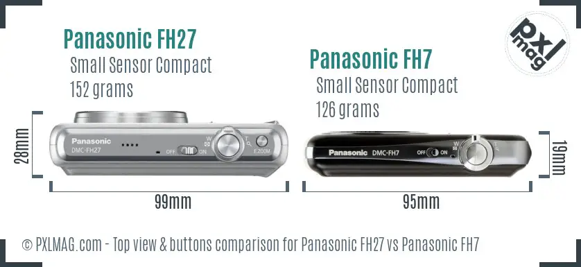 Panasonic FH27 vs Panasonic FH7 top view buttons comparison