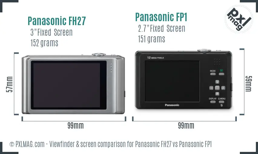 Panasonic FH27 vs Panasonic FP1 Screen and Viewfinder comparison