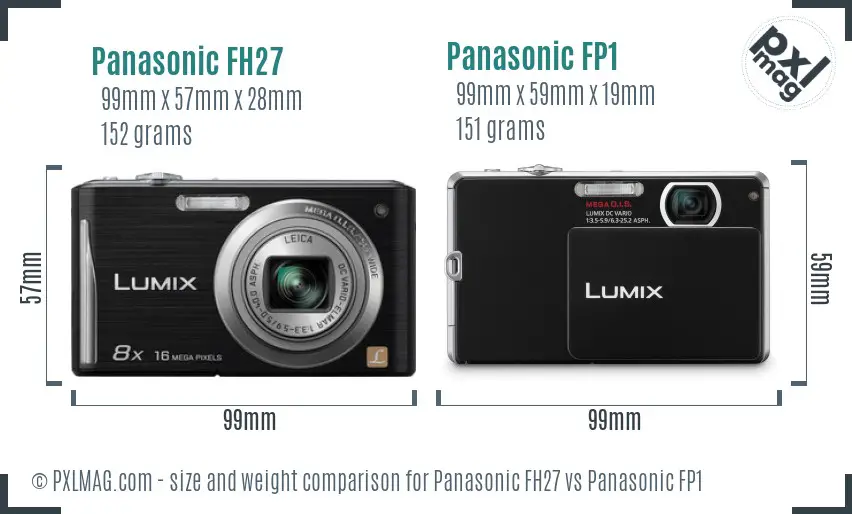 Panasonic FH27 vs Panasonic FP1 size comparison