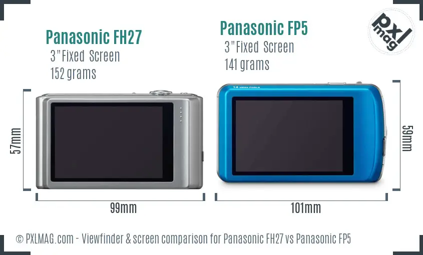 Panasonic FH27 vs Panasonic FP5 Screen and Viewfinder comparison