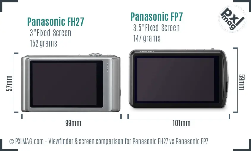 Panasonic FH27 vs Panasonic FP7 Screen and Viewfinder comparison
