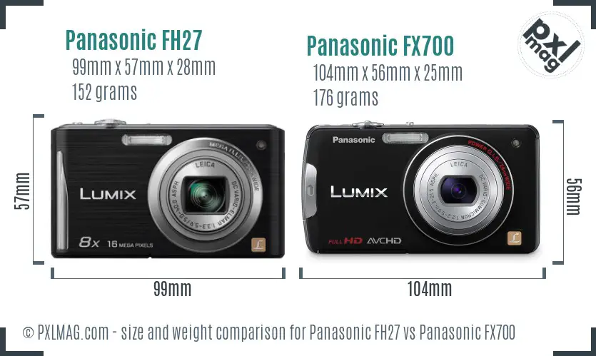 Panasonic FH27 vs Panasonic FX700 size comparison