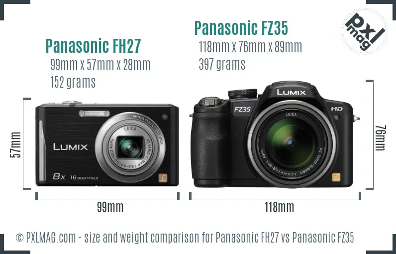 Panasonic FH27 vs Panasonic FZ35 size comparison