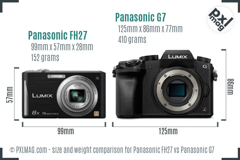 Panasonic FH27 vs Panasonic G7 size comparison