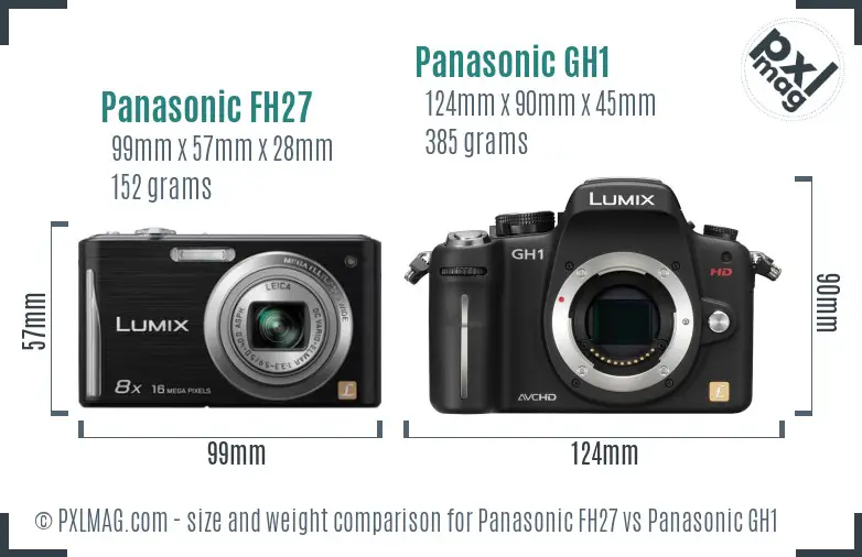 Panasonic FH27 vs Panasonic GH1 size comparison