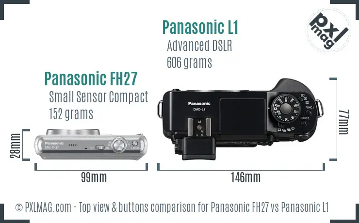 Panasonic FH27 vs Panasonic L1 top view buttons comparison