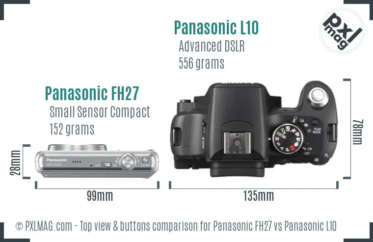 Panasonic FH27 vs Panasonic L10 top view buttons comparison