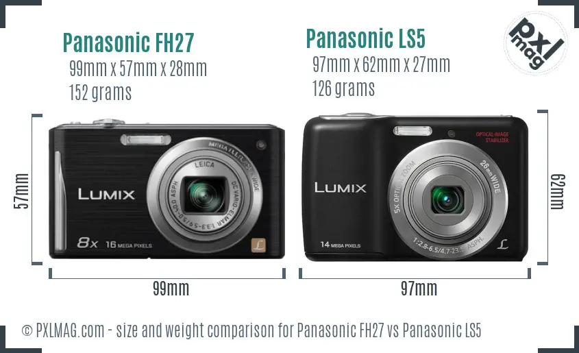 Panasonic FH27 vs Panasonic LS5 size comparison