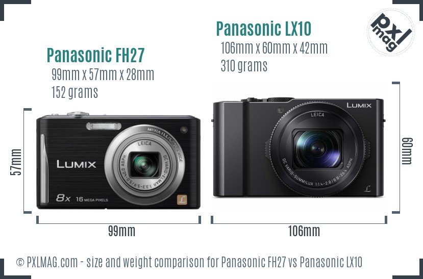 Panasonic FH27 vs Panasonic LX10 size comparison Panasonic FH27 vs Panasonic LX10 size comparison