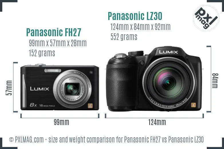 Panasonic FH27 vs Panasonic LZ30 size comparison