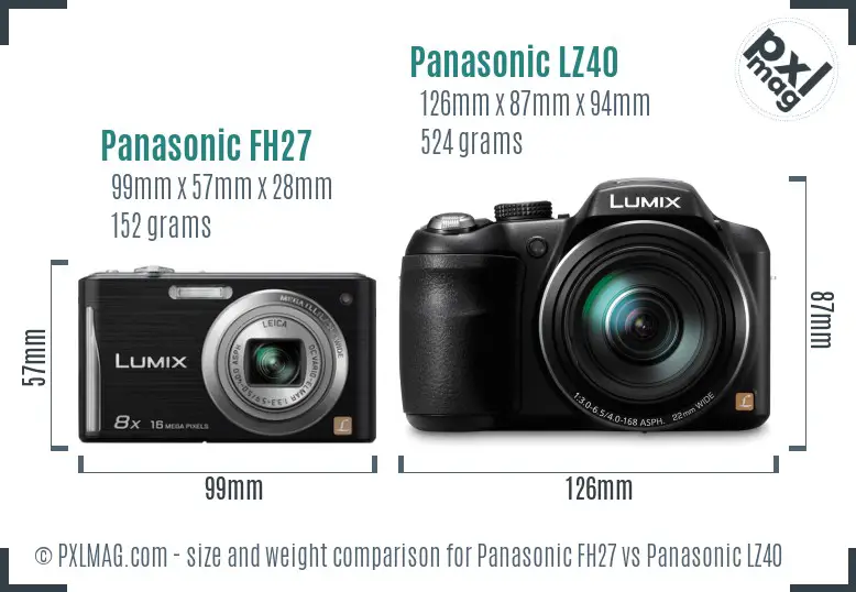 Panasonic FH27 vs Panasonic LZ40 size comparison