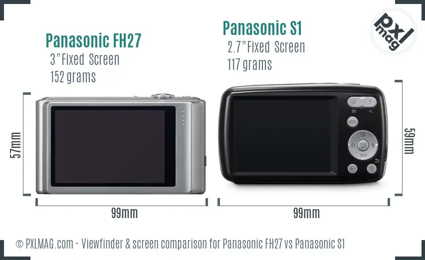 Panasonic FH27 vs Panasonic S1 Screen and Viewfinder comparison