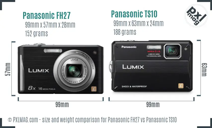 Panasonic FH27 vs Panasonic TS10 size comparison