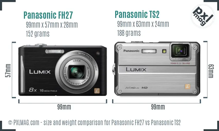 Panasonic FH27 vs Panasonic TS2 size comparison