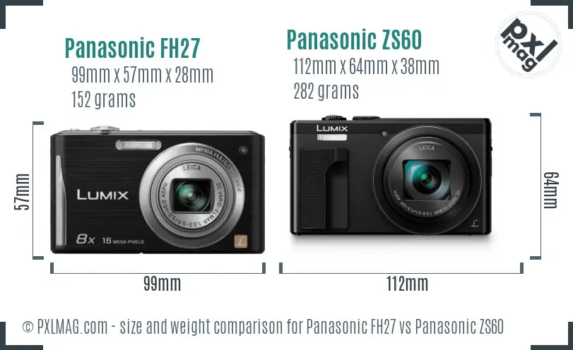 Panasonic FH27 vs Panasonic ZS60 size comparison