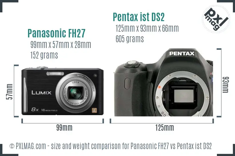 Panasonic FH27 vs Pentax ist DS2 size comparison
