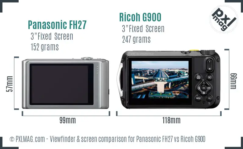 Panasonic FH27 vs Ricoh G900 Screen and Viewfinder comparison