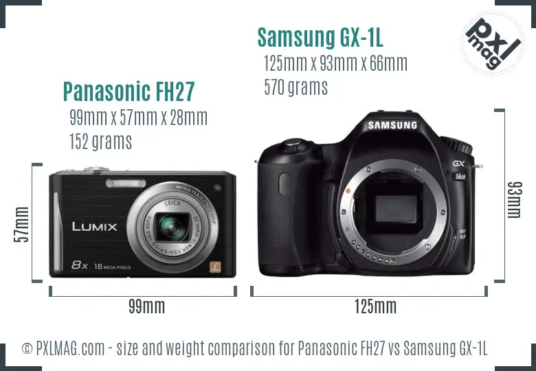 Panasonic FH27 vs Samsung GX-1L size comparison