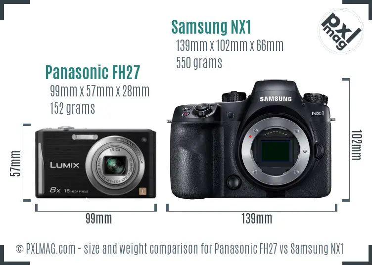 Panasonic FH27 vs Samsung NX1 size comparison