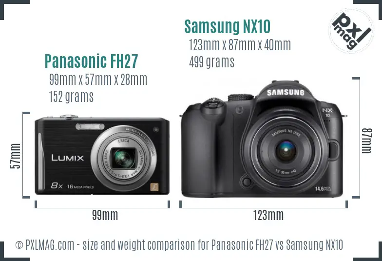 Panasonic FH27 vs Samsung NX10 size comparison Panasonic FH27 vs Samsung NX10 size comparison