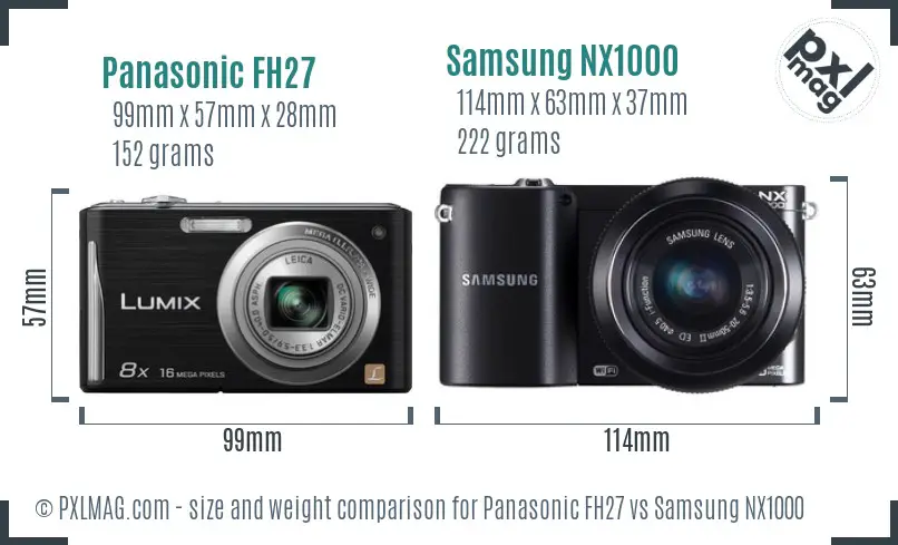 Panasonic FH27 vs Samsung NX1000 size comparison
