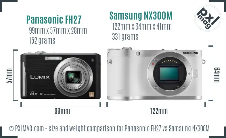 Panasonic FH27 vs Samsung NX300M size comparison