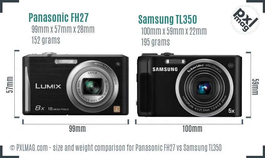 Panasonic FH27 vs Samsung TL350 size comparison Panasonic FH27 vs Samsung TL350 size comparison