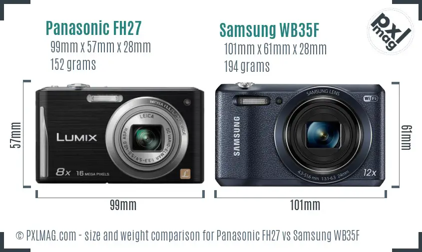 Panasonic FH27 vs Samsung WB35F size comparison Panasonic FH27 vs Samsung WB35F size comparison