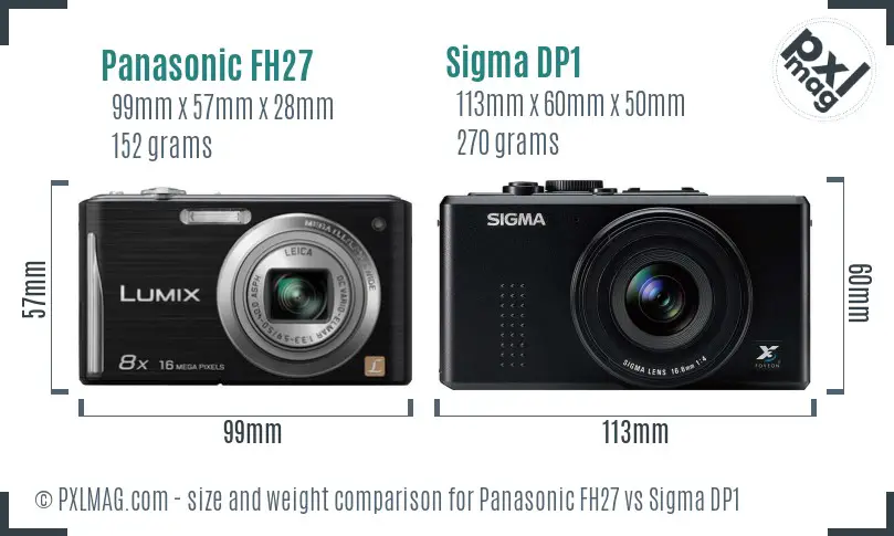 Panasonic FH27 vs Sigma DP1 size comparison