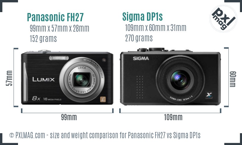 Panasonic FH27 vs Sigma DP1s size comparison Panasonic FH27 vs Sigma DP1s size comparison